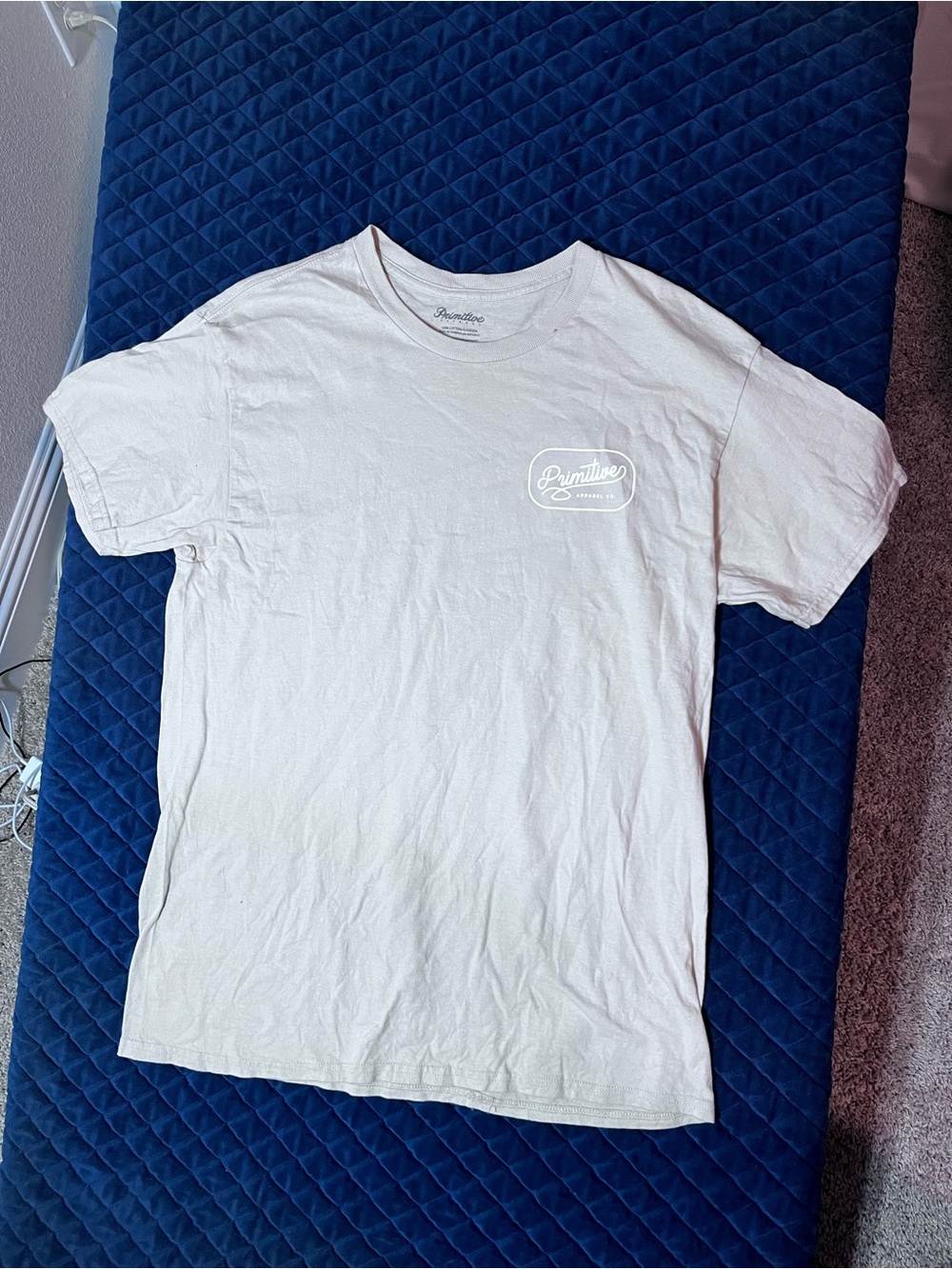 Primitive Men’s Short Sleeve Logo Tee — Pale Beige - Men’s Casual - Skateboard